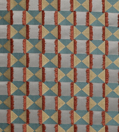 Charleston Fabric by James Hare Teal/Orange