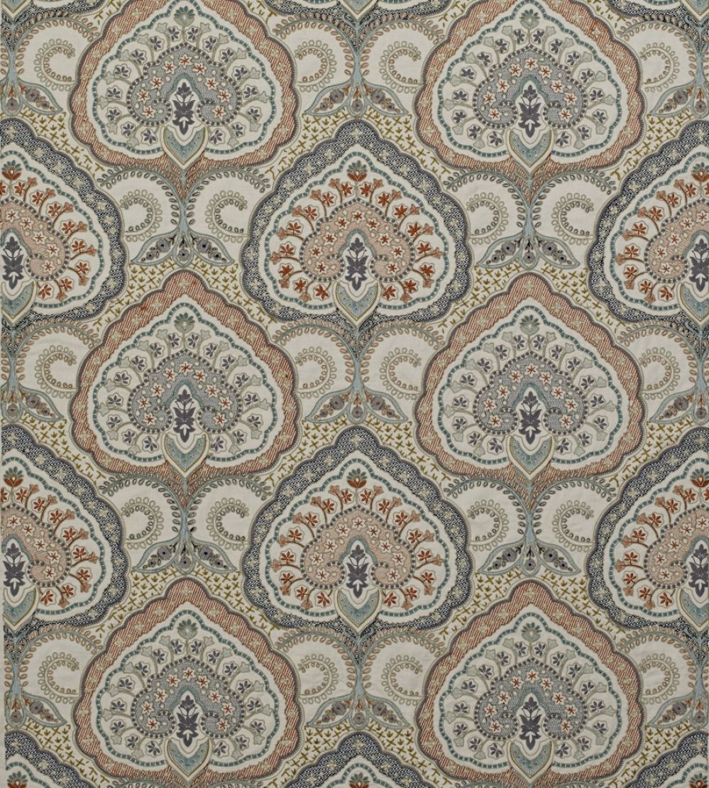 Fitzrovia Fabric by James Hare Blue Multi