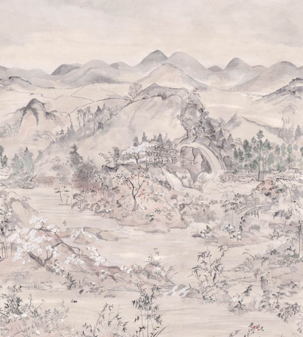 Japanese Chinoiserie Mural by Cole & Son Pink Opal