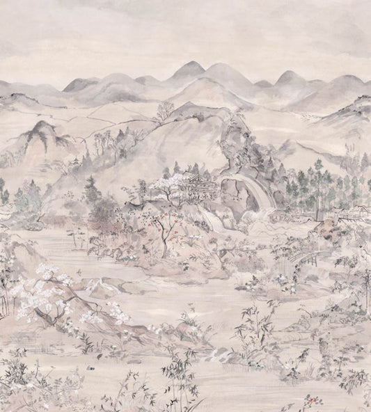 Japanese Chinoiserie Mural by Cole & Son Pink Opal