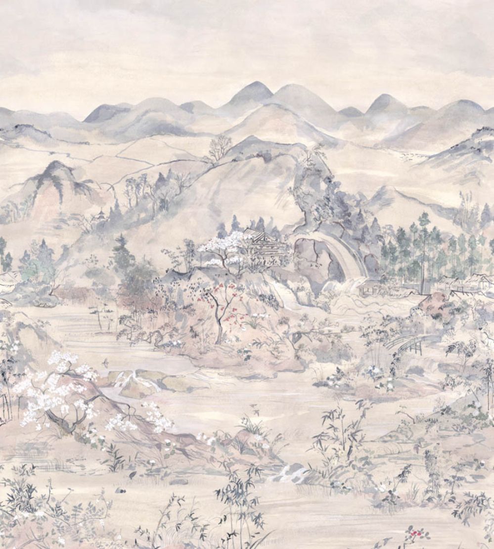 Japanese Chinoiserie Mural by Cole & Son Sand