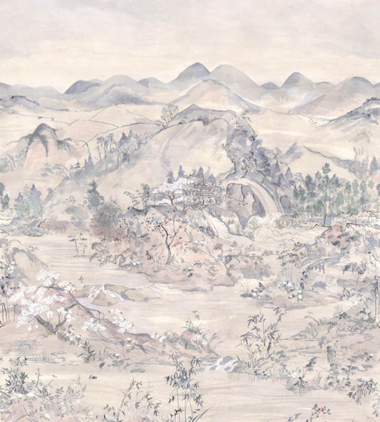 Japanese Chinoiserie Mural by Cole & Son Sand