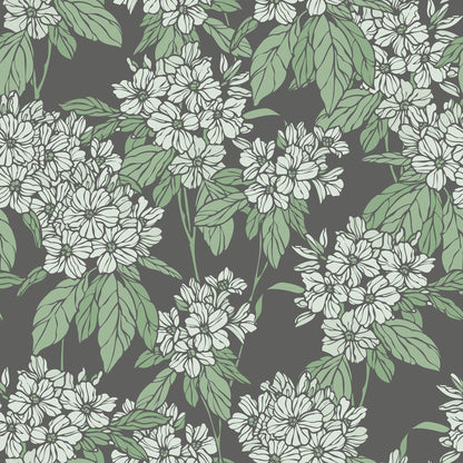 Jasmine Veil Green mural by Rebel Walls