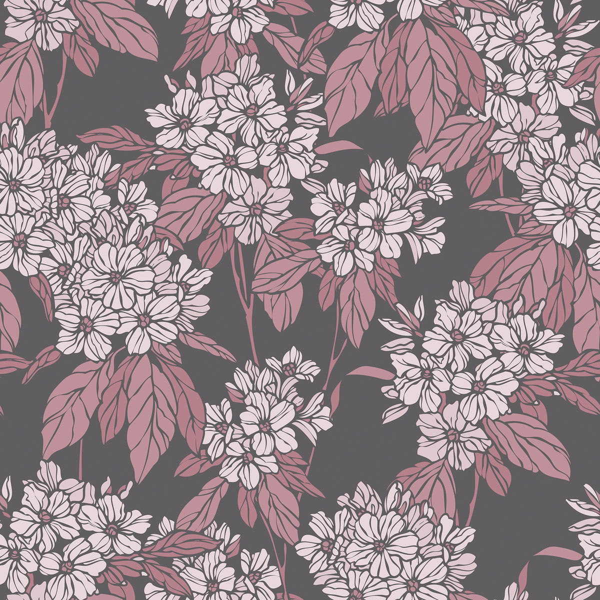 Jasmine Veil Pink mural by Rebel Walls