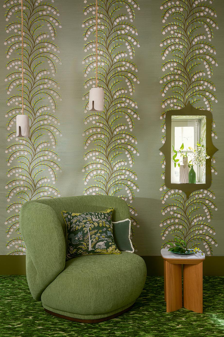 Jasmine Wallpaper by Pierre Frey shown in a room setting (view 1)