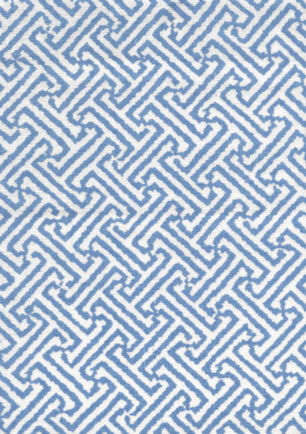 Java Java French Blue on White Linen fabric by China Seas
