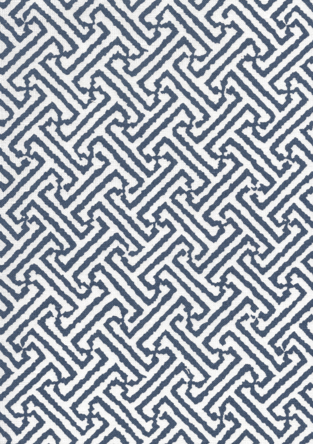 Java Java Navy on White Linen fabric by China Seas