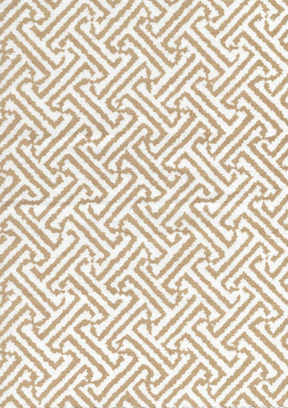 Java Java Taupe on White Linen fabric by China Seas
