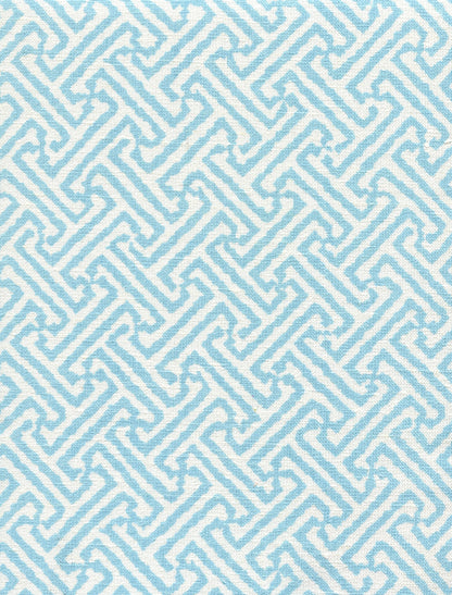 Java Java Aqua on White Linen fabric by China Seas