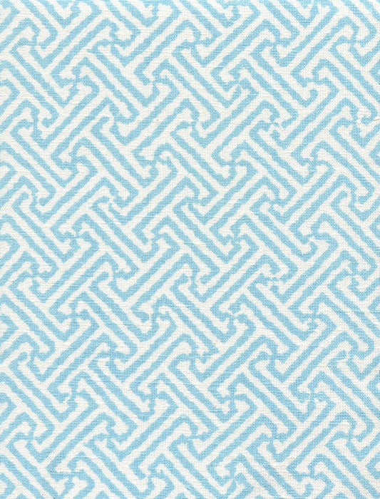 Java Java Aqua on White Linen fabric by China Seas