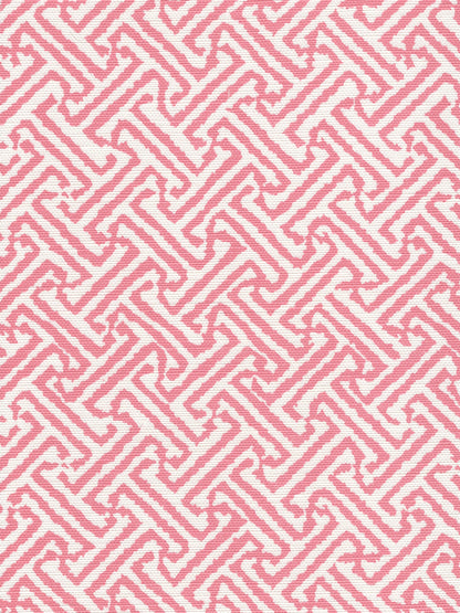 Java Java Pink on White Linen Cotton fabric by China Seas