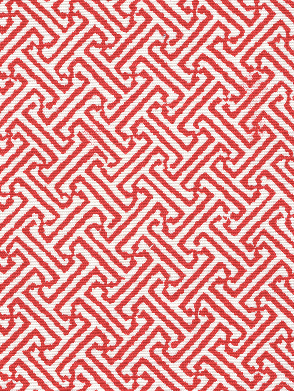 Java Java Red on White Linen Cotton fabric by China Seas