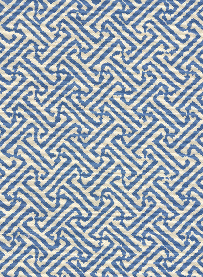 Java Java Pacific Blue on Tinted Linen Cotton fabric by China Seas