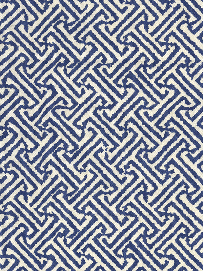 Java Java New Navy on Tinted Linen Cotton fabric by China Seas