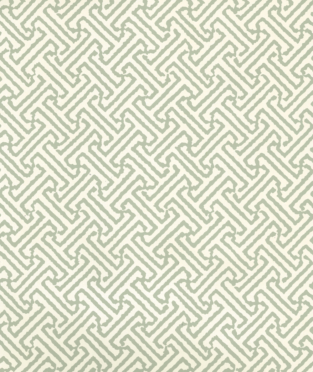 Java Petite Celadon on -Off White wallpaper by China Seas