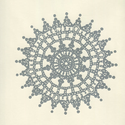 Jeanne Medallion Silver on Off White wallpaper by Home Couture