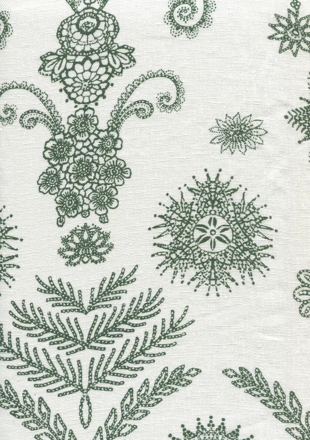 Jeanne Panel Dark Green fabric by Home Couture