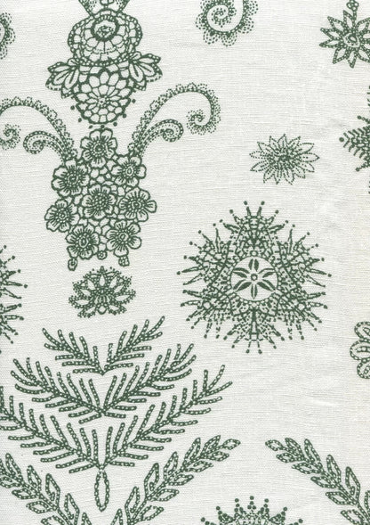 Jeanne Panel Dark Green fabric by Home Couture