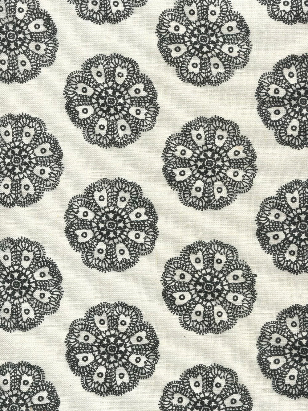 Jeanne Petite Fleur Black fabric by Home Couture