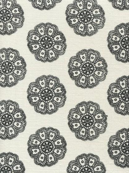Jeanne Petite Fleur Black fabric by Home Couture