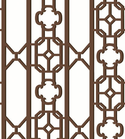 Joanna Fret Wallpaper by Scalamandre Affogato