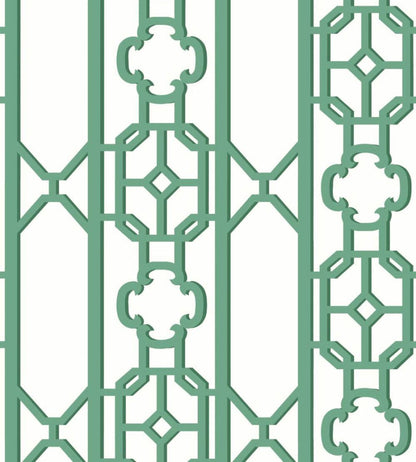 Joanna Fret Wallpaper by Scalamandre Gazebo Green