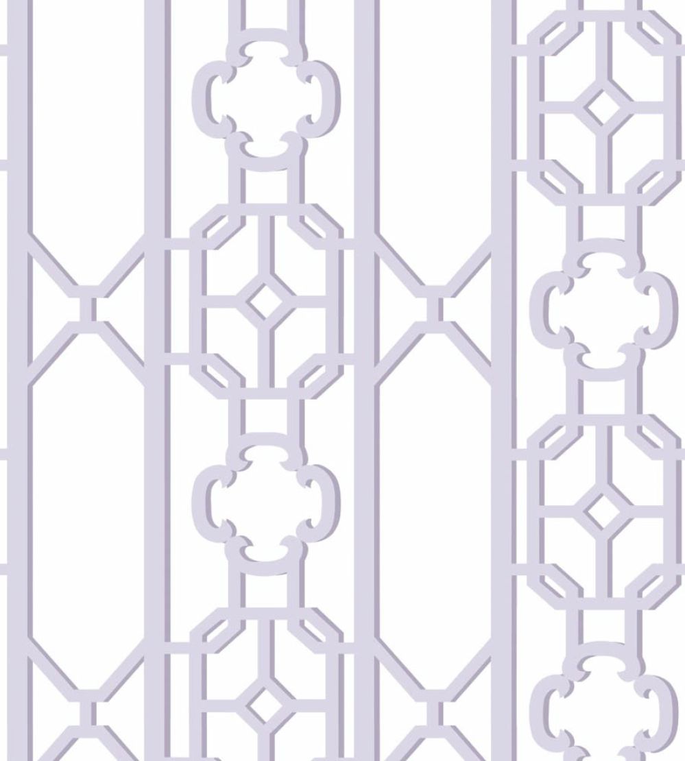 Joanna Fret Wallpaper by Scalamandre Lavender
