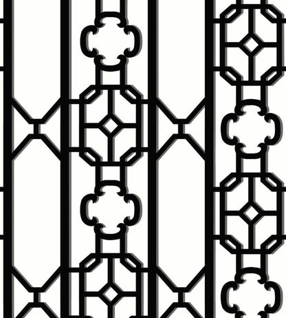 Joanna Fret Wallpaper by Scalamandre Onyx