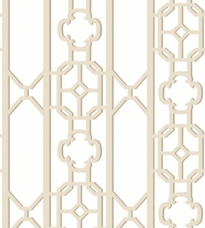 Joanna Fret Wallpaper by Scalamandre Toffee