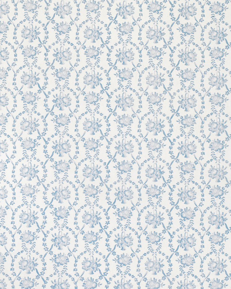 Julia Blue on White wallpaper by Cabbages & Roses
