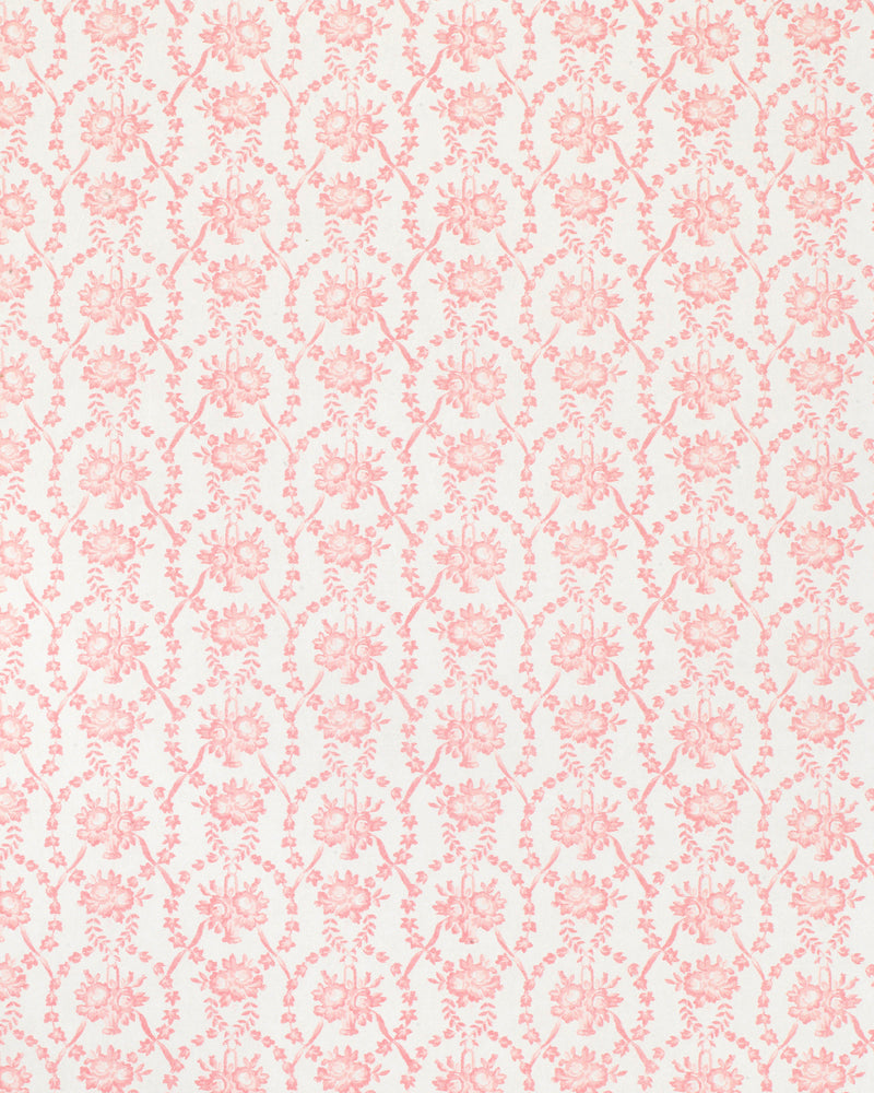 Julia Pink on White wallpaper by Cabbages & Roses