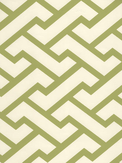 Aga Jungle Green on Off White wallpaper by China Seas