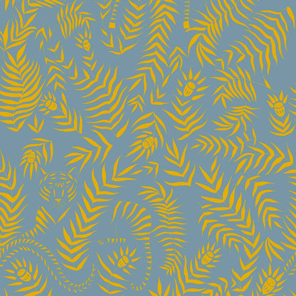 Jungle wallpaper by Coordonné in Azul, flat pattern view