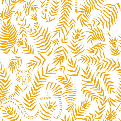 Jungle wallpaper by Coordonné in Blanco, flat pattern view