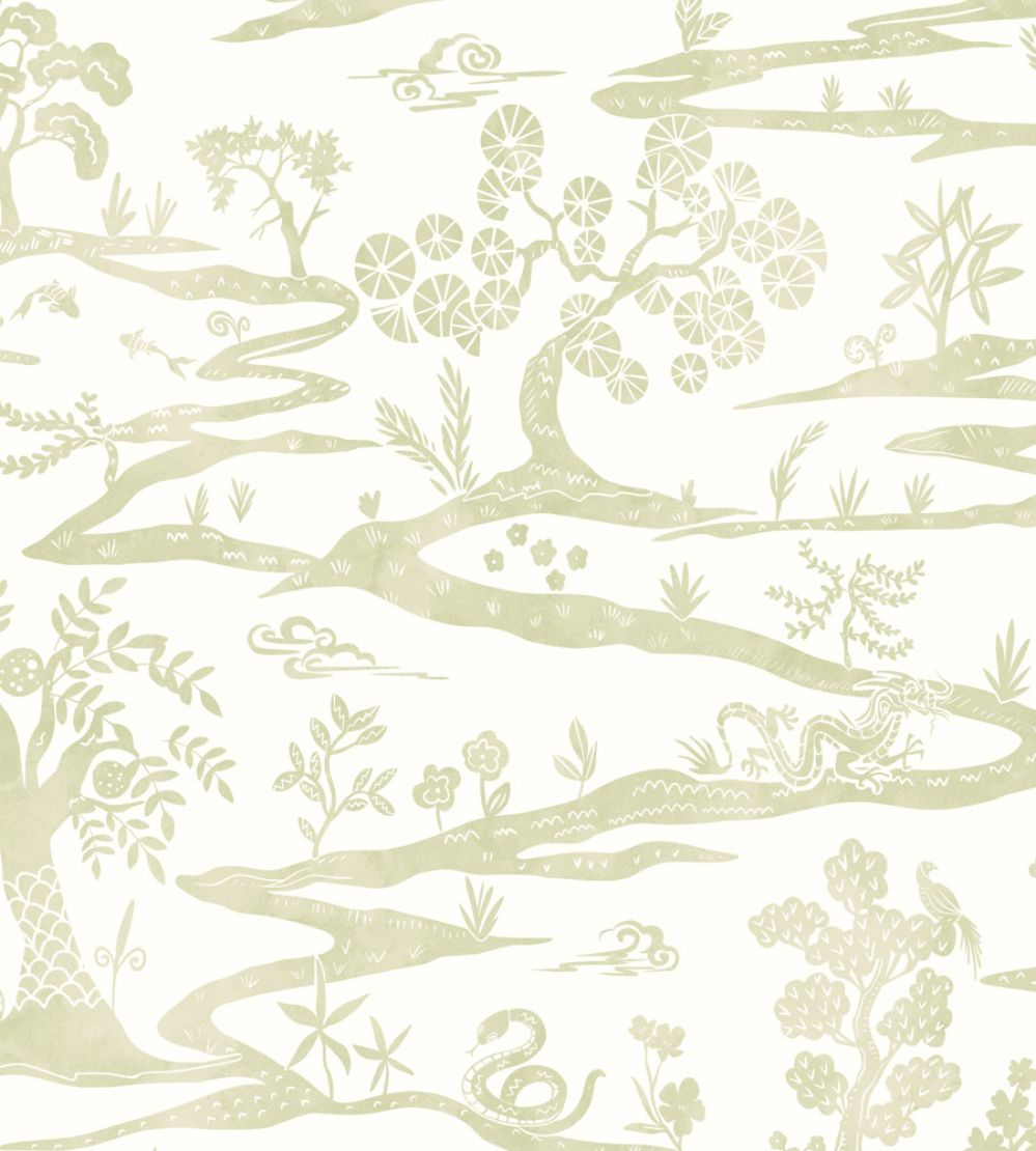 Kaiwa Wallpaper by Ohpopsi Green Tea