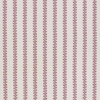 Kalamkari Stripe Dark Raspberry on Ivory Taj Linen fabric by Home Couture