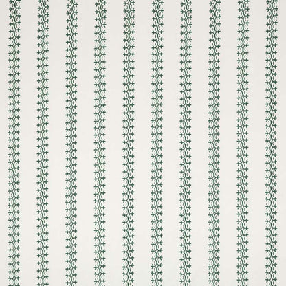 Kalamkari Stripe Dark Green on Ivory Taj Linen fabric by Home Couture