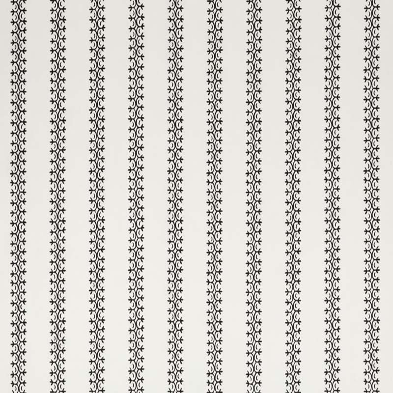 Kalamkari Stripe Black on Ivory Taj Linen fabric by Home Couture