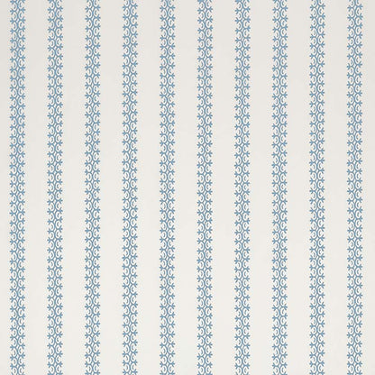 Kalamkari Stripe Sky Blue on Ivory Taj Linen fabric by Home Couture