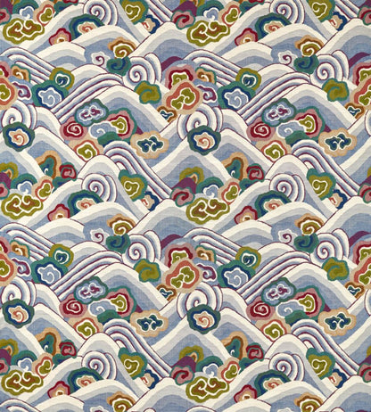 Kanagawa Fabric by Harlequin Indigo/Maroon