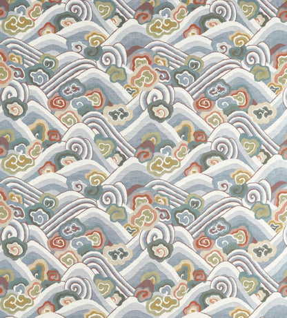 Kanagawa Fabric by Harlequin Terracotta/Azul