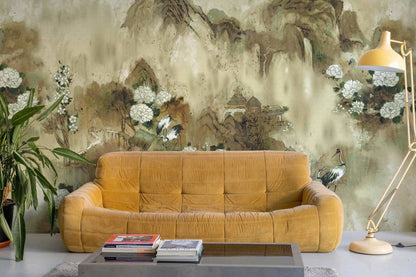 Kasgar mural by Coordonné in Cardamom, shown in a styled room