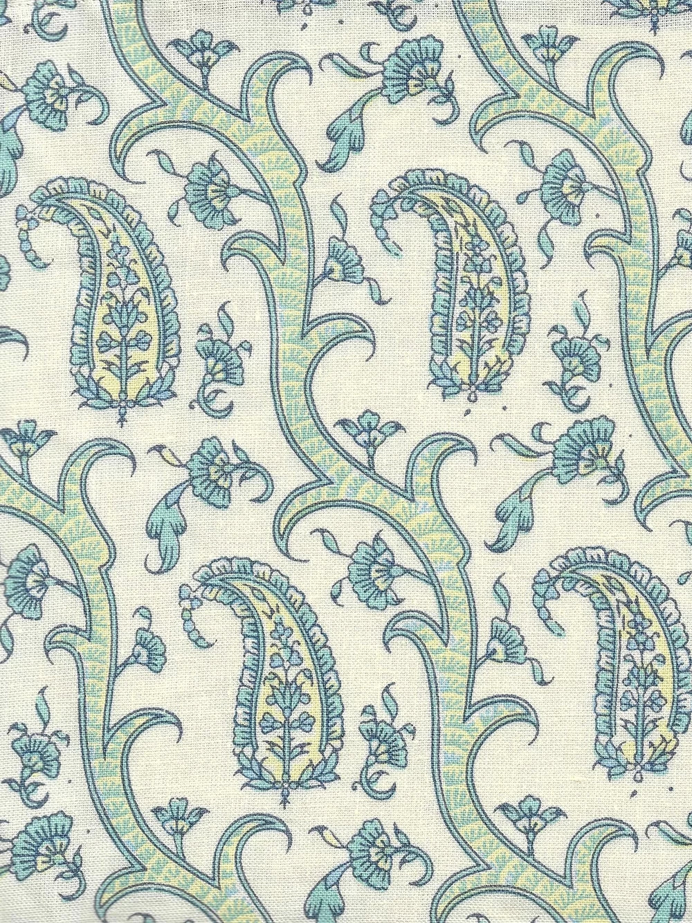 Kashmir Diagonal Celeste on Cream fabric by Home Couture