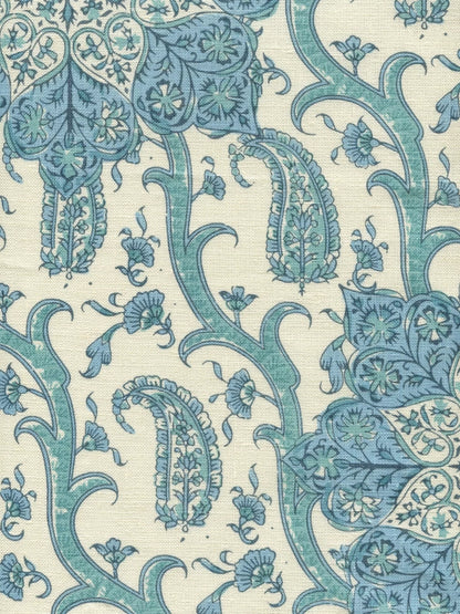 Kashmir Exotique Blues fabric by Home Couture