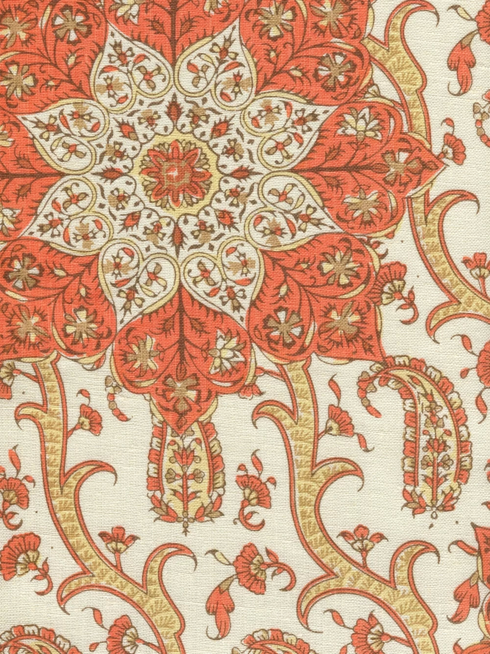 Kashmir Exotique Oranges fabric by Home Couture