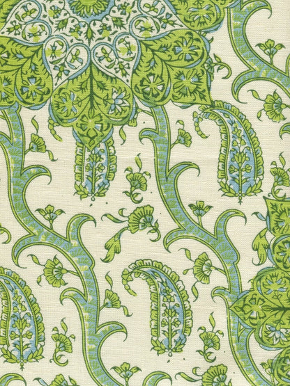 Kashmir Exotique Greens fabric by Home Couture