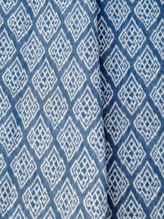 Kasuri fabric by Coordonné in Blue, flat pattern view
