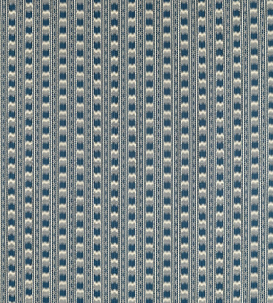 Kasuri Stripe Fabric by Zoffany Mazarine Blue