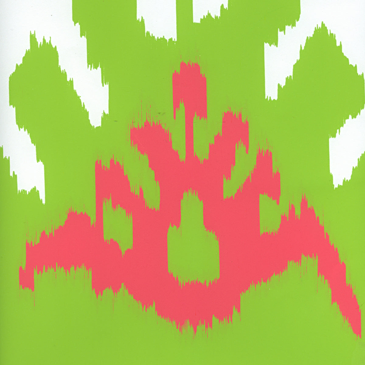 Kazak Magenta Lime on Almost White wallpaper by Quadrille