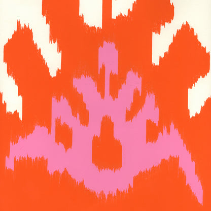 Kazak Orange Pink on Off White wallpaper by Quadrille